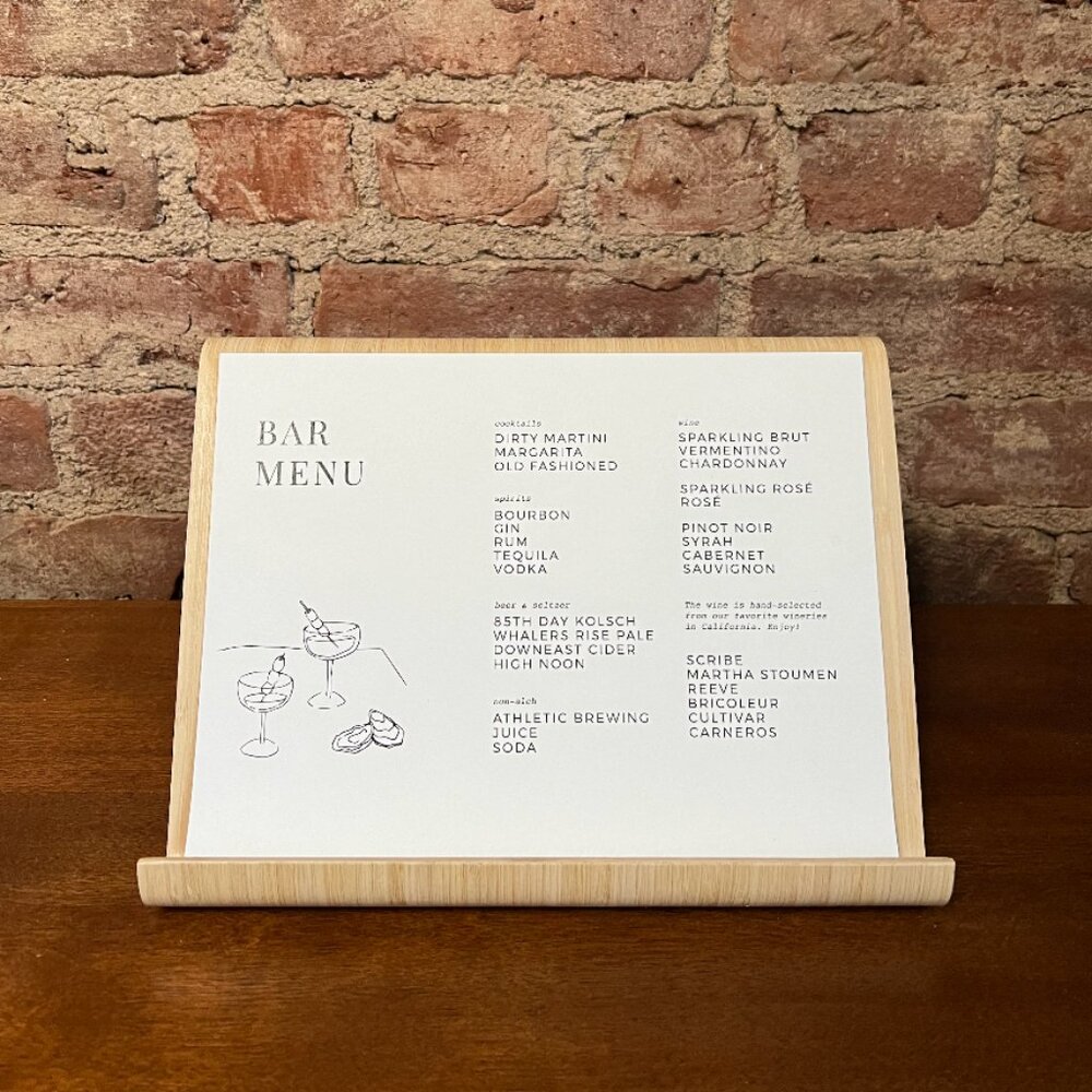Bar Menu Stands (2) - Perfect for weddings and events